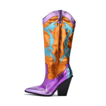 descongestiona luptă portal  Reducere Femeie De Iarnă 2022 Mozaic Cizme Metalic De Brevete Din Piele  Strălucitor De Vest Cowboy, Cizme A Subliniat Toe Pene De Design De Moda  Pantofi / Pantofi pentru femei > Carla-prati.ro